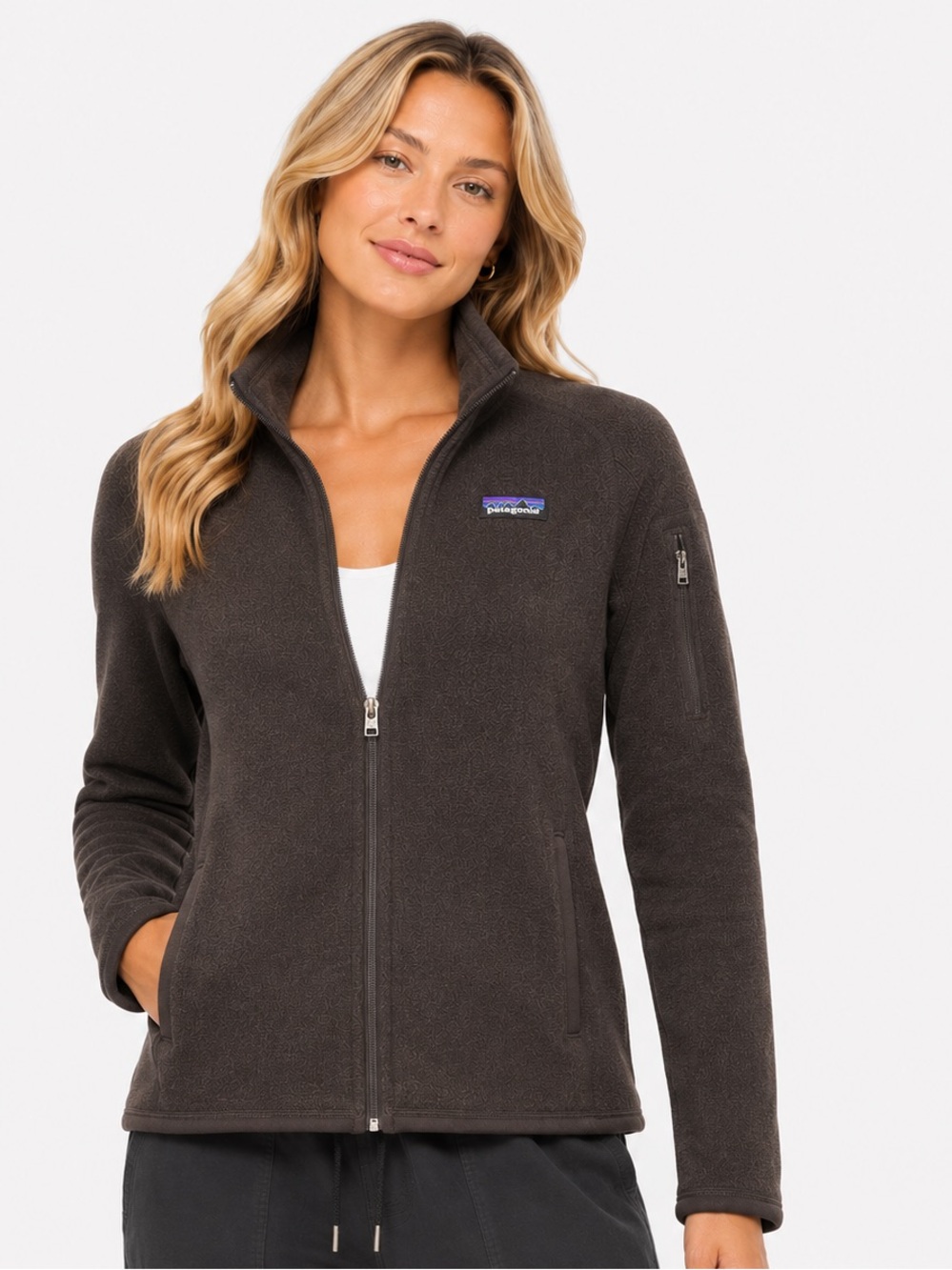 Patagonia Size Medium Women's Dark Gray Full-Zip Fleece Jacket